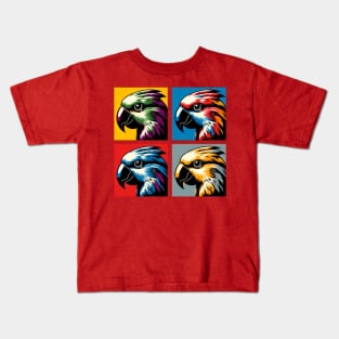 Pop Moluccan Eclectus Art - Cool Birds Kids T-Shirt